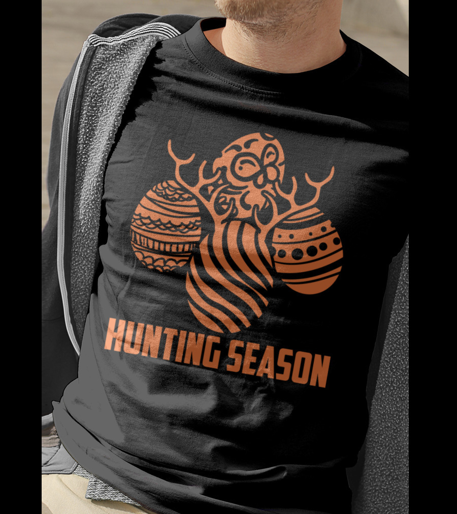 Hunting Season Funny Easter Egg Antlers T-Shirt