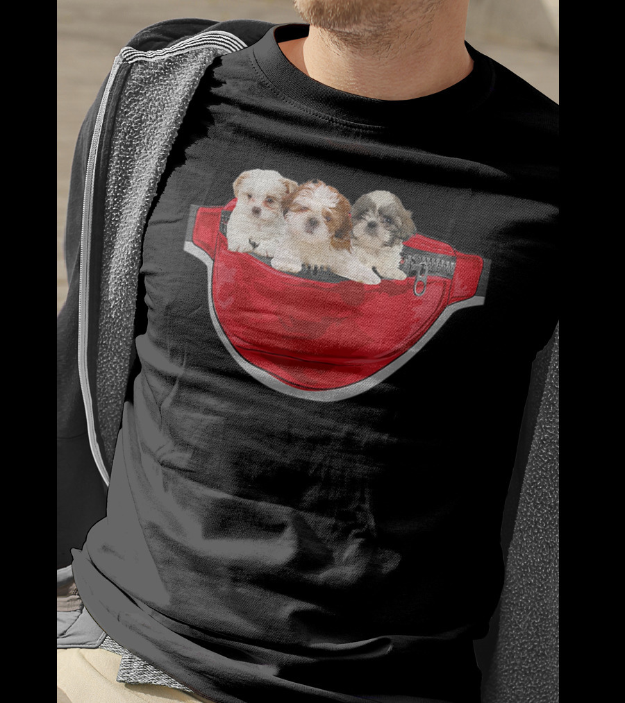 Funny Shih Tzu Dog Pocket Waist Pack Lover T-Shirt