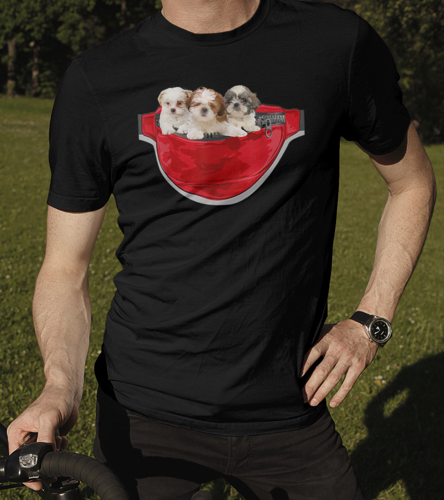 Funny Shih Tzu Dog Pocket Waist Pack Lover T-Shirt