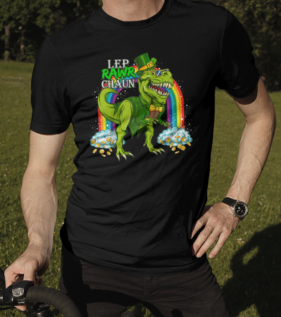 LEP RAWR CHAUN T-Rex Rainbow Coins T-Shirt