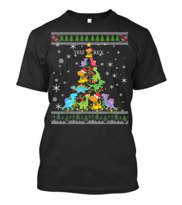 Funny T-Rex Tree Rex Dinosaur Ugly Christmas T-Shirt