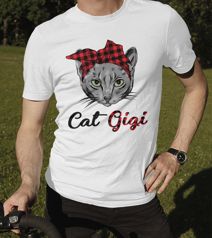 Cat Gigi Buffalo Plaid Grandma Pet T-Shirt