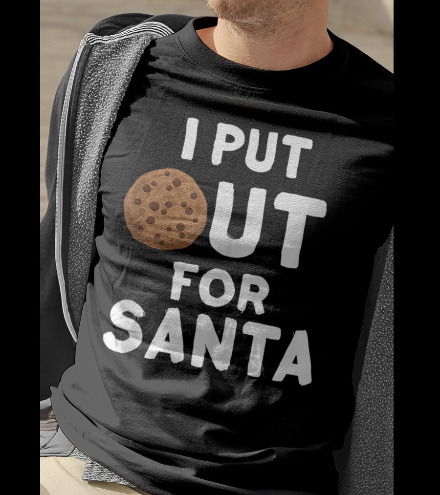 I Put Out For Santa Funny Milk Cookies Christmas Humor T-Shirt
