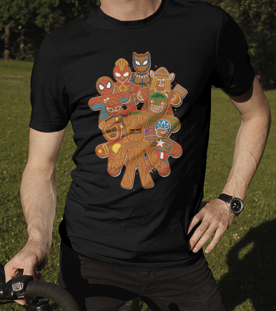 Marvel Avengers Superhero Gingerbread Cookie Cluster T-Shirt