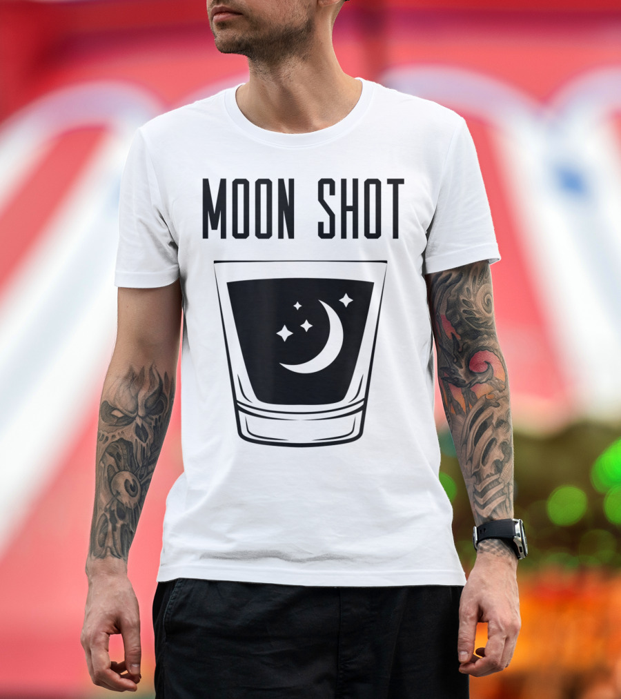 Moon Shot Drinking Alcohol Party Funny Shot T-Shirt