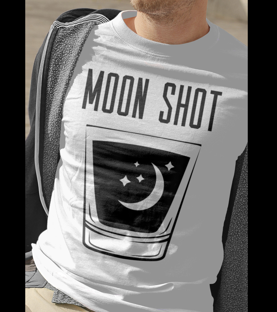 Moon Shot Drinking Alcohol Party Funny Shot T-Shirt