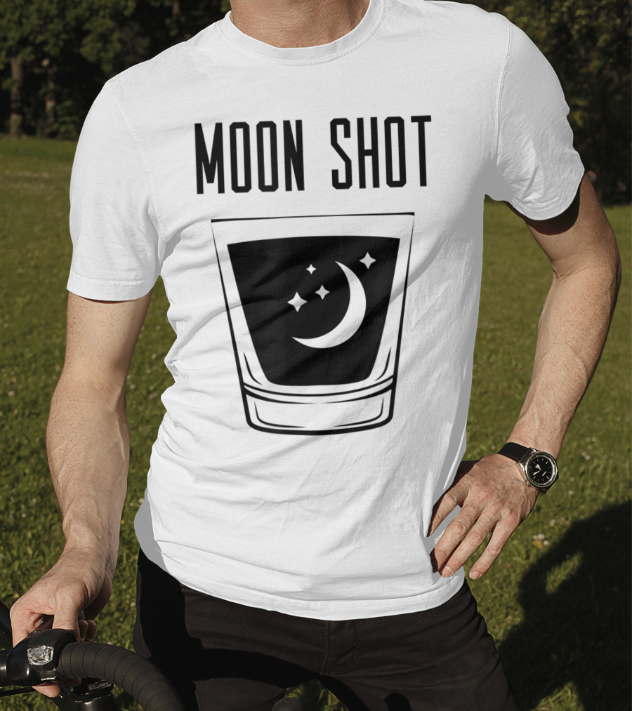 Moon Shot Drinking Alcohol Party Funny Shot T-Shirt
