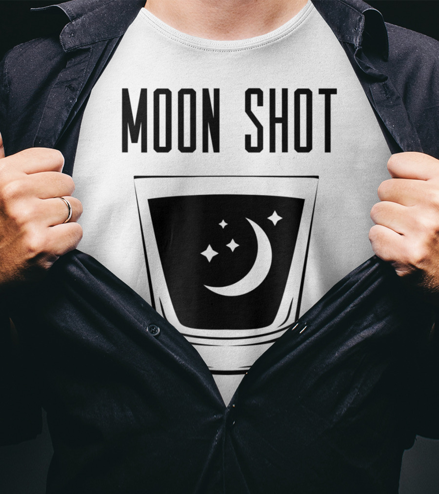 Moon Shot Drinking Alcohol Party Funny Shot T-Shirt