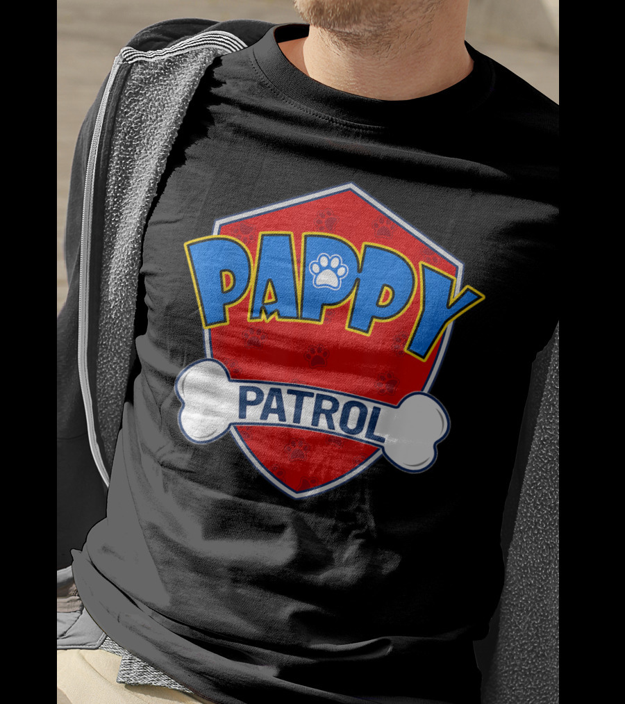 Pappy Patrol Paw Shield With Bone Badge T-Shirt