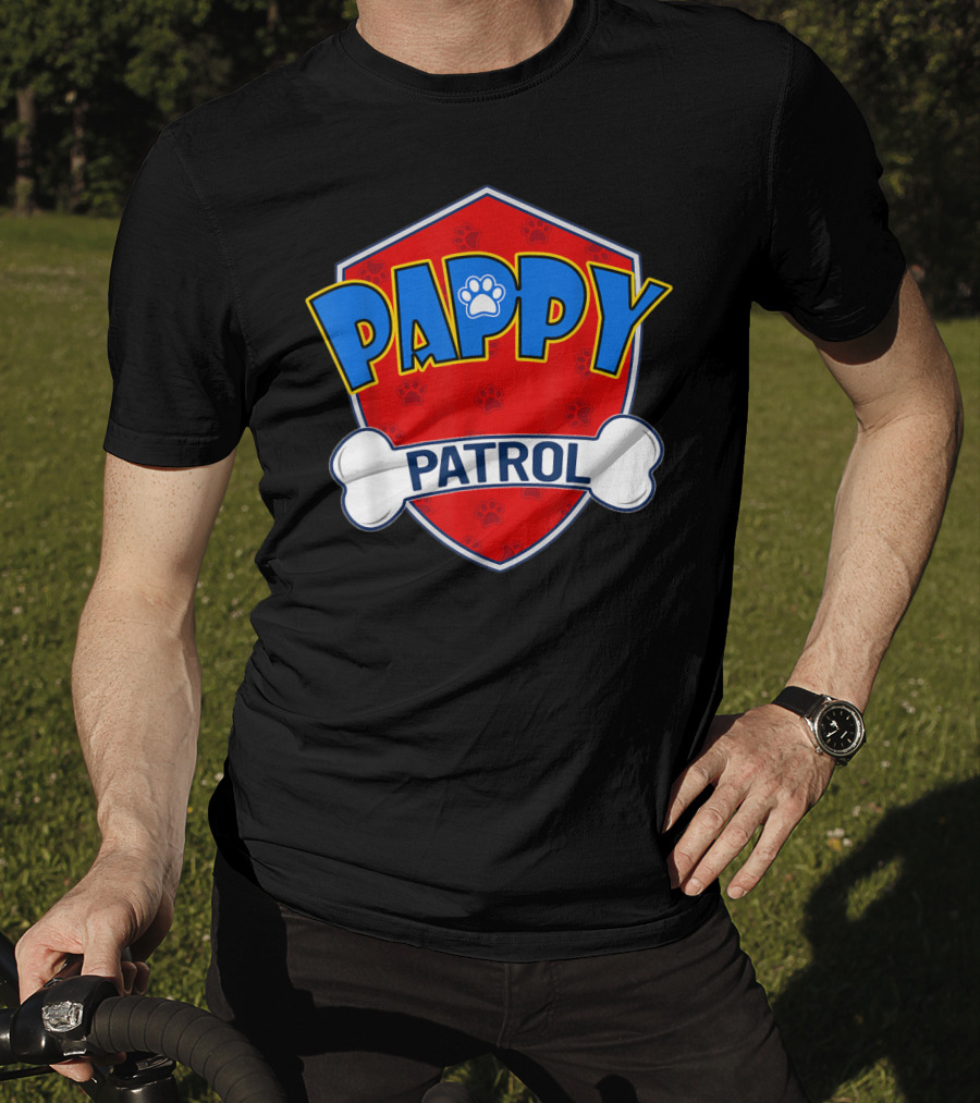 Pappy Patrol Paw Shield With Bone Badge T-Shirt
