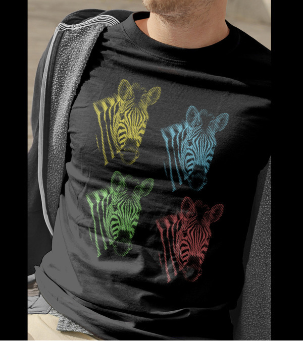 Four Colorful Zebra Pop Art Portraits T-Shirt