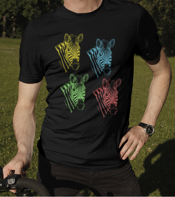 Four Colorful Zebra Pop Art Portraits T-Shirt