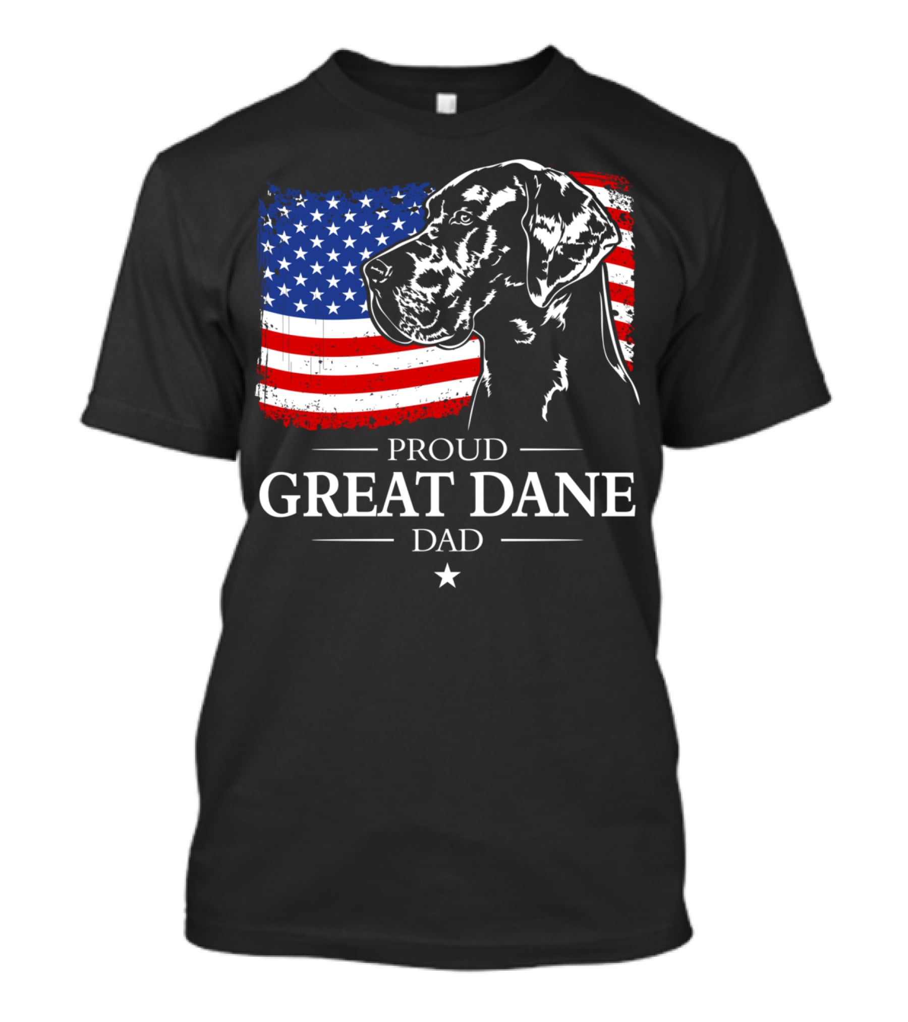 Proud Great Dane Dad American Flag Patriotic T-Shirt