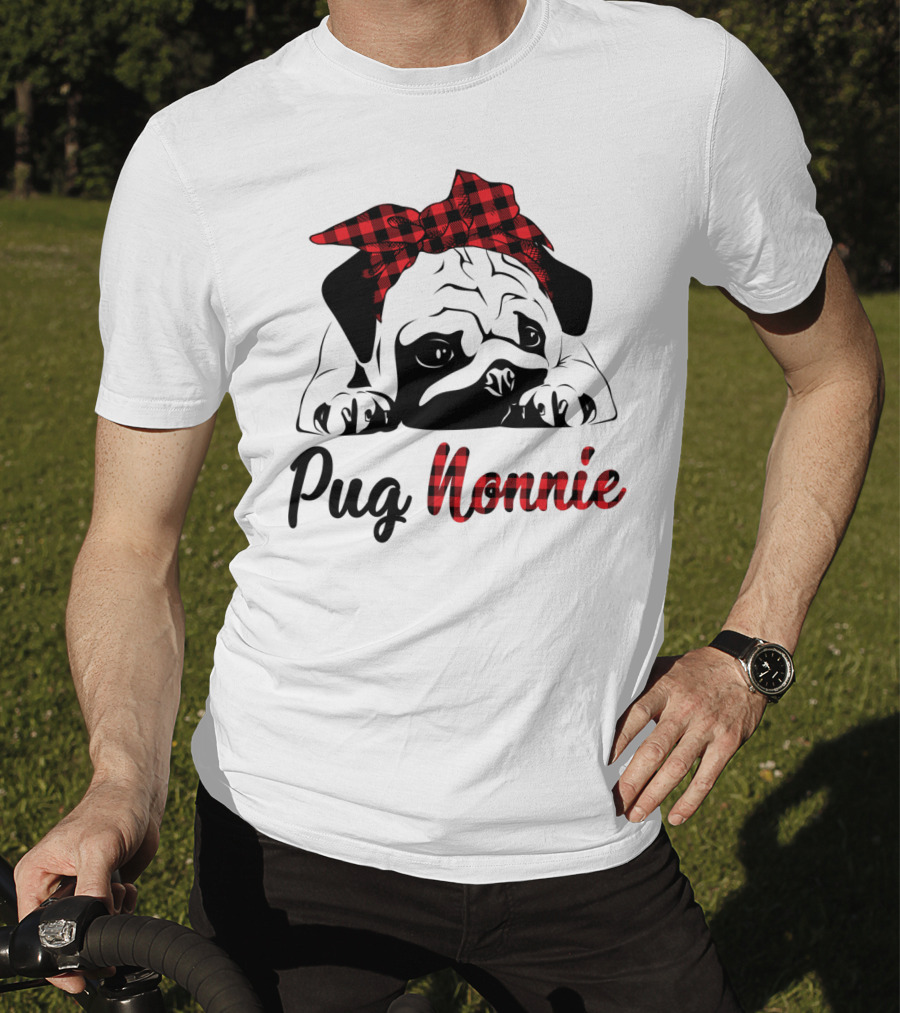 Pug Nonnie Buffalo Check Puppy T-Shirt