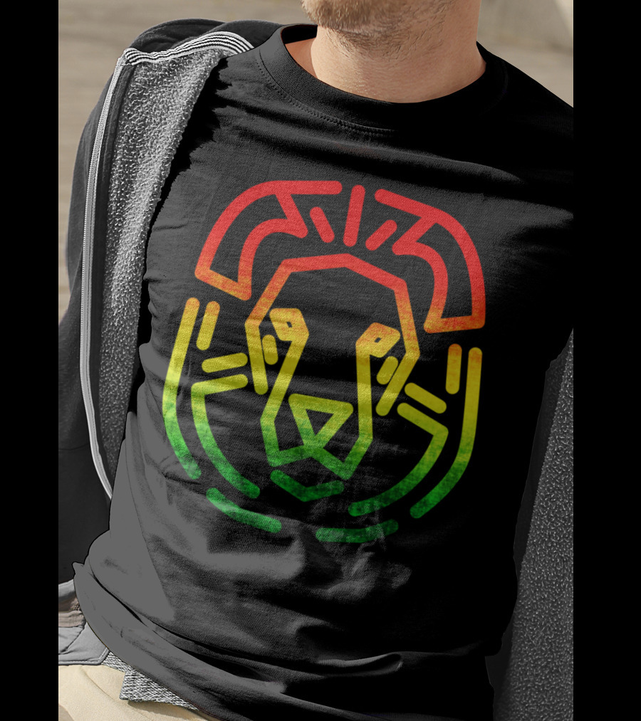 Rasta Flag Reggae Lion Jamaica Geometric T-Shirt