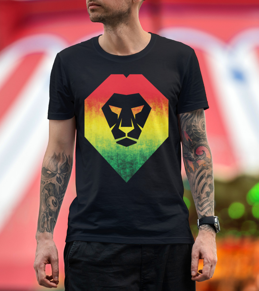 Rasta Flag Jamaican Reggae Lion Bold and Proud T-Shirt