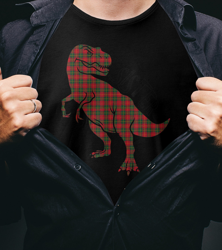 Sister Red Plaid Dinosaur T-Shirt