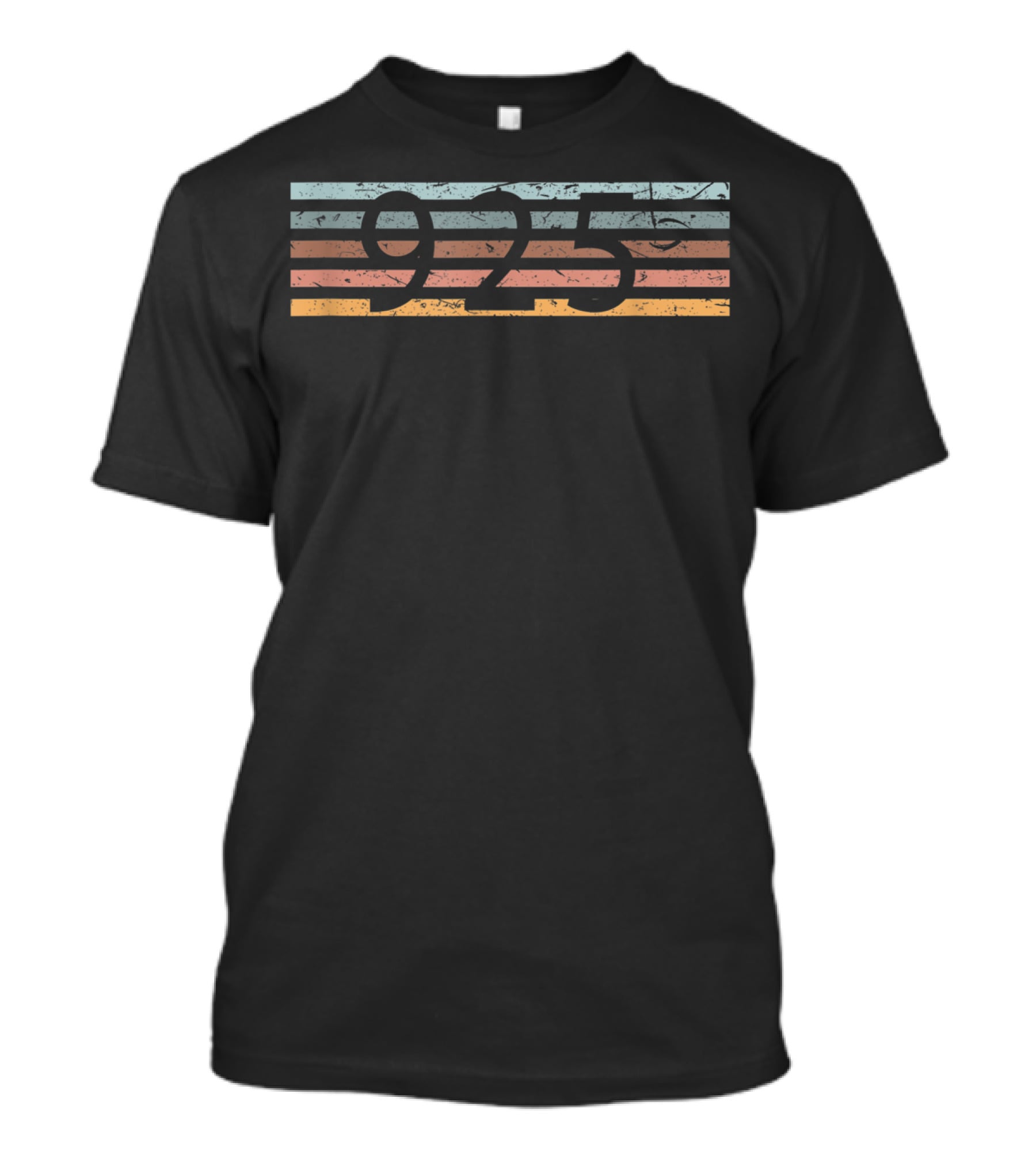 Retro Distressed 925 Area Code Concord Stripes T-Shirt