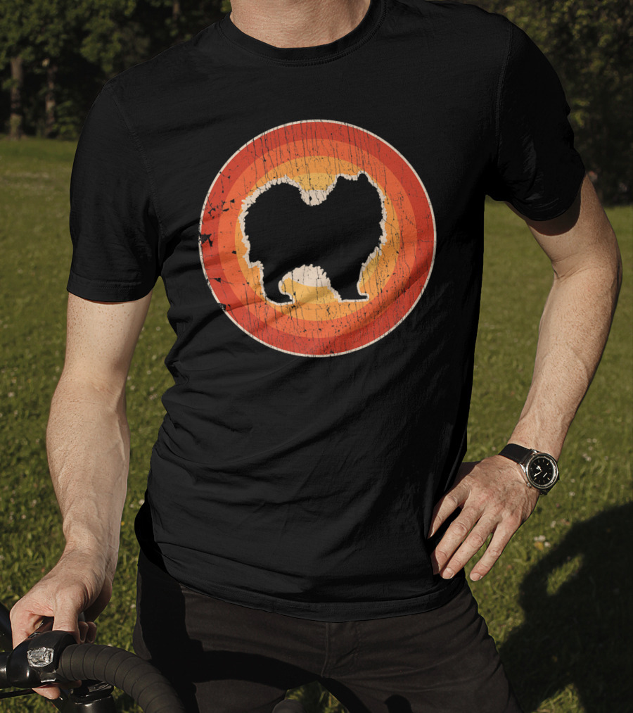 Samoyed Vintage Style 60s 70s Retro Circle T-Shirt