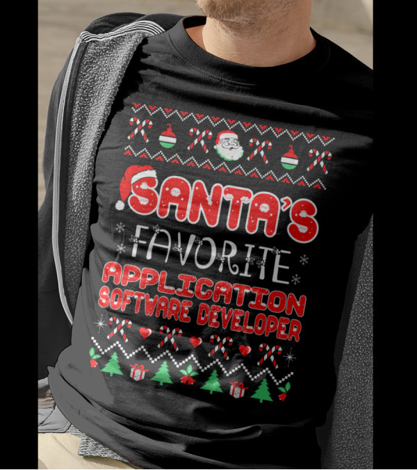 Santa's Favorite Application Software Developer Christmas Festive T-Shirt