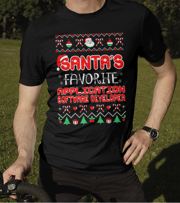 Santa's Favorite Application Software Developer Christmas Festive T-Shirt