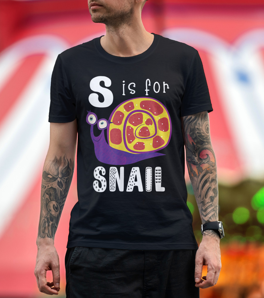 S Is for Snail Alphabet Letter Insect T-Shirt
