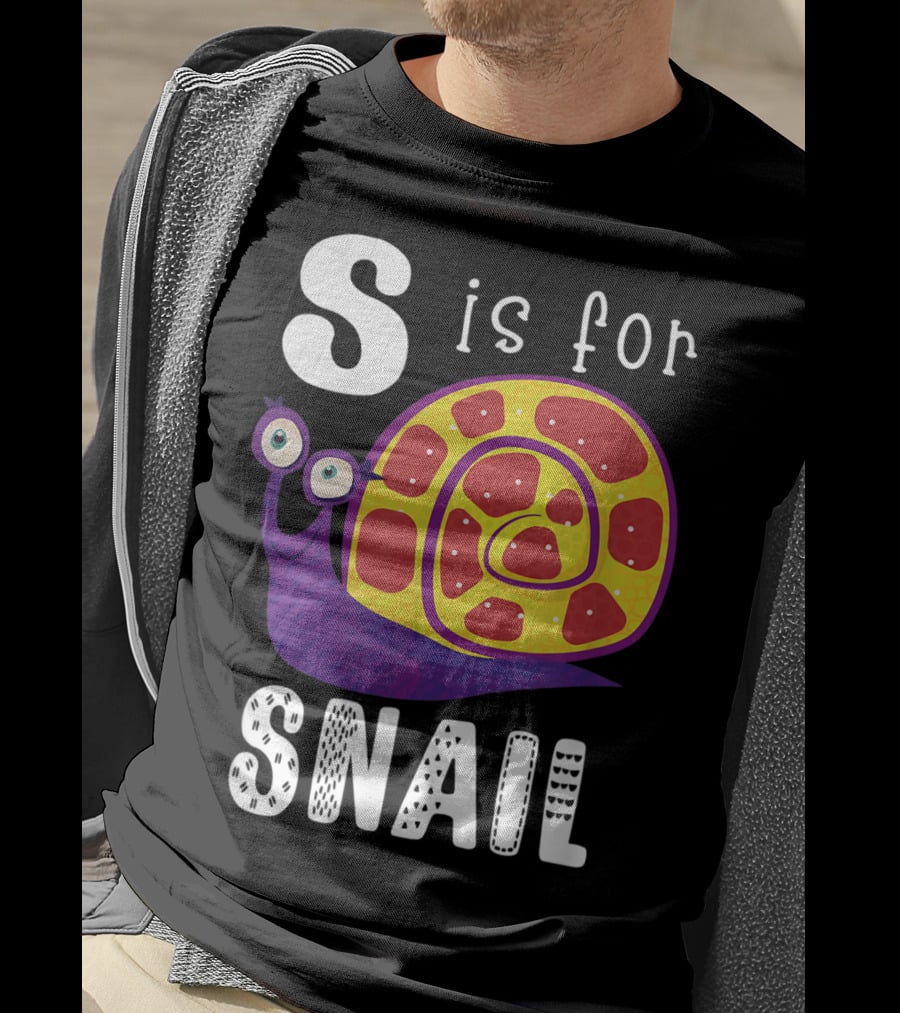 S Is For Snail Alphabet Letter Insect T-Shirt