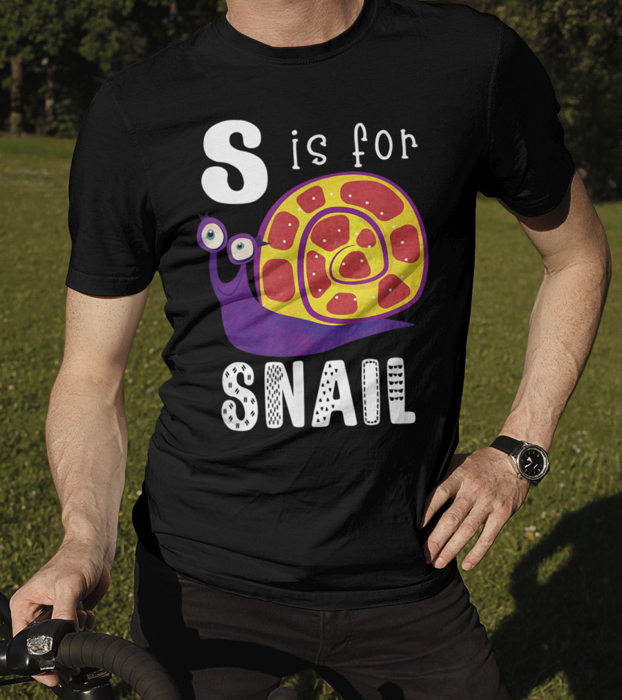 S Is For Snail Alphabet Letter Insect T-Shirt