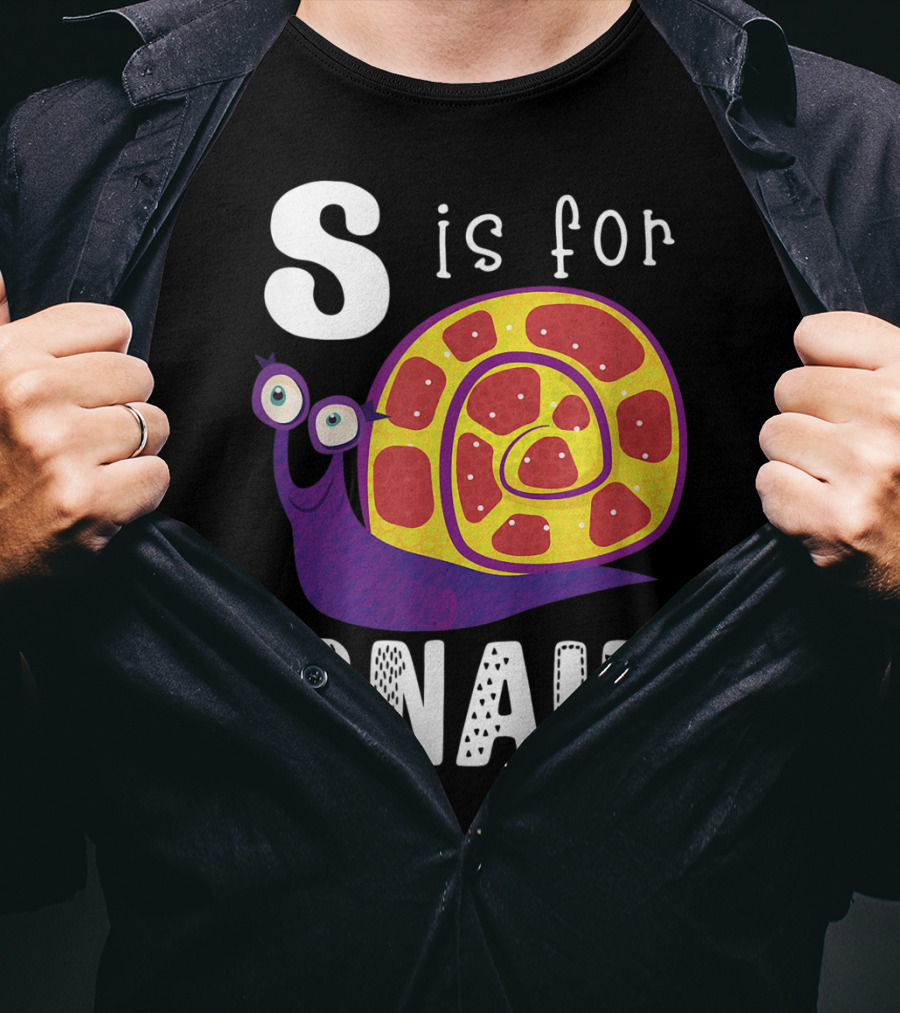 S Is For Snail Alphabet Letter Insect T-Shirt