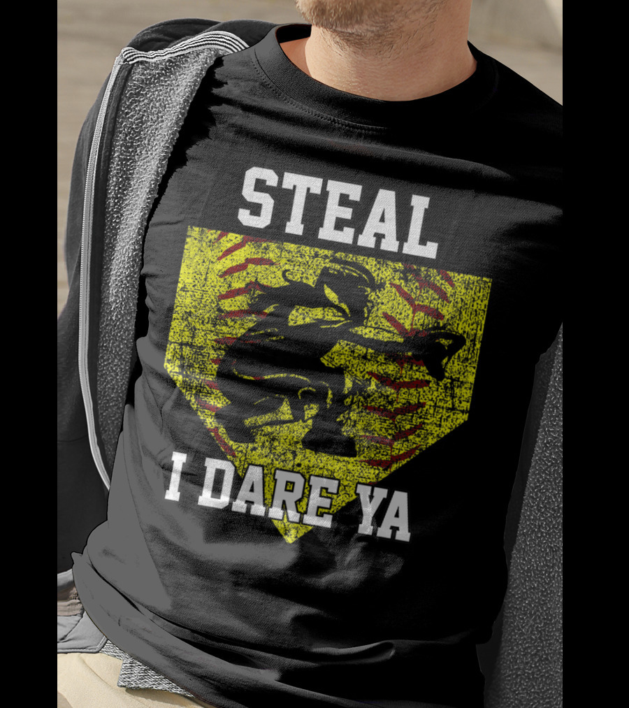 Steal I Dare Ya Softball Catcher Player T-Shirt