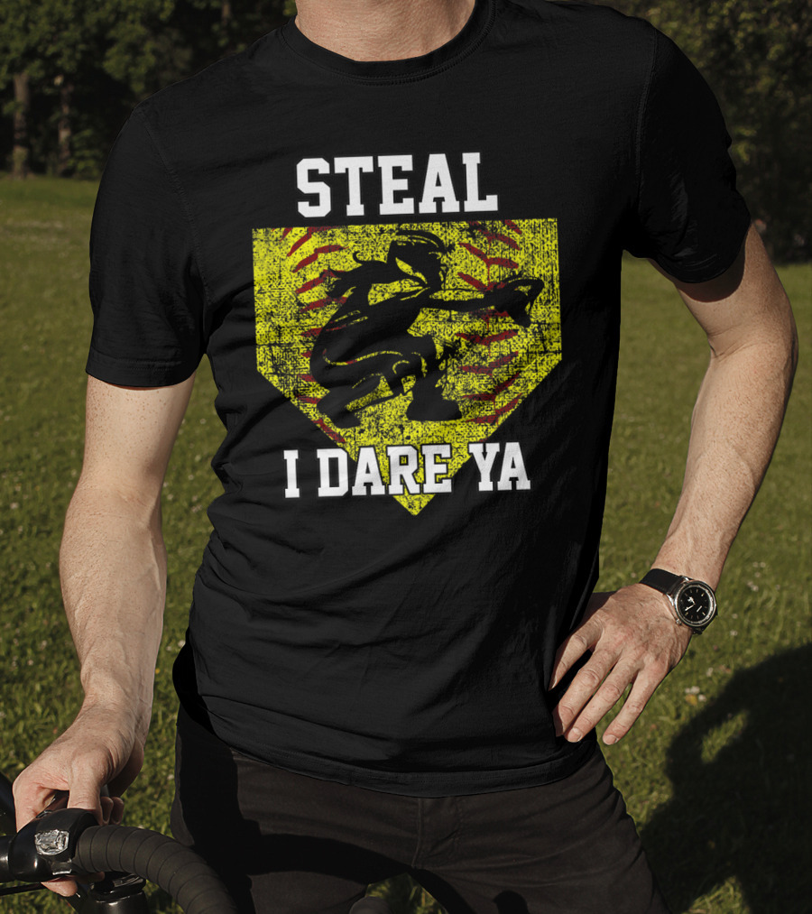 Steal I Dare Ya Softball Catcher Player T-Shirt