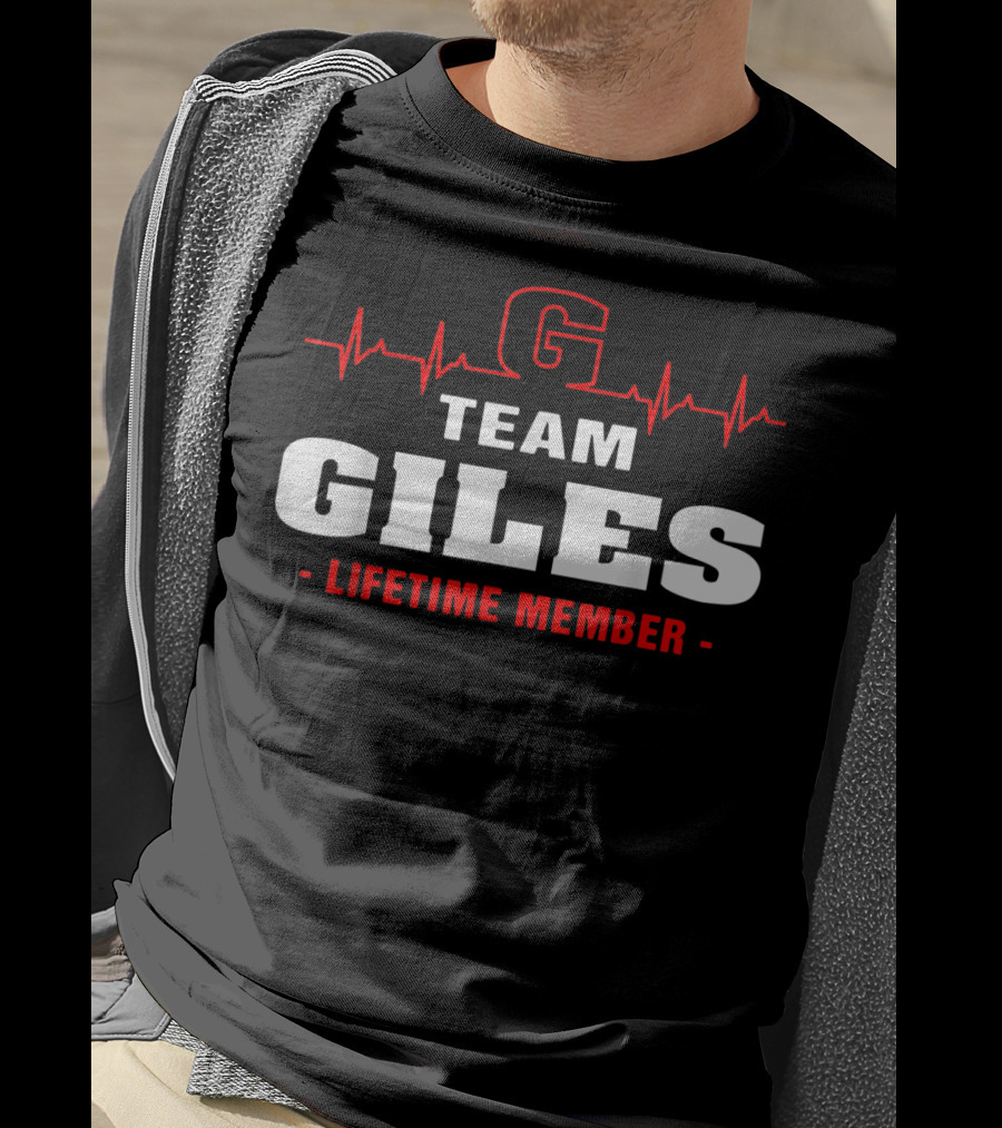 Team Giles Lifetime Member G Logo Heartbeat T-Shirt