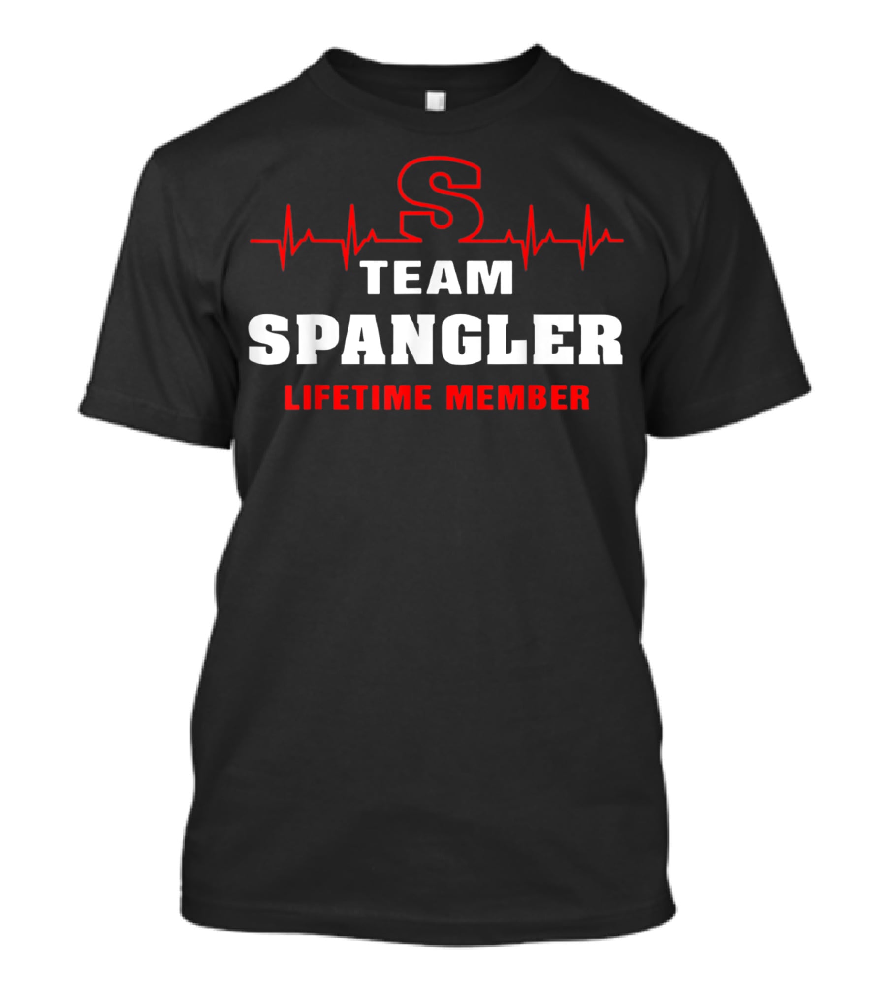 Team Spangler Lifetime Member With Heartbeat S T-Shirt