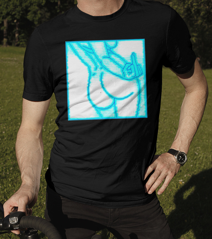 The Finger Middle Gesture Neon Outline T-Shirt