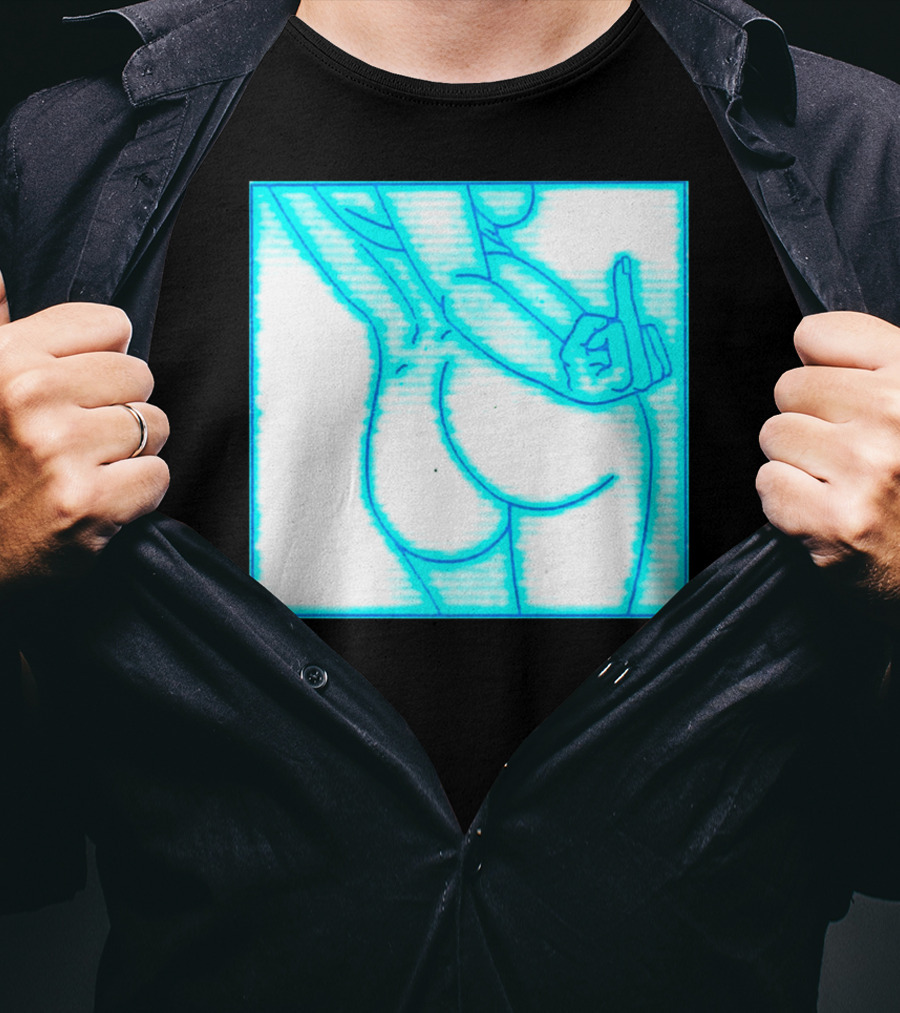 The Finger Middle Gesture Neon Outline T-Shirt