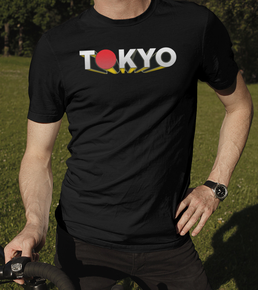 Tokyo Japan Red Circle Dimensional Text T-Shirt