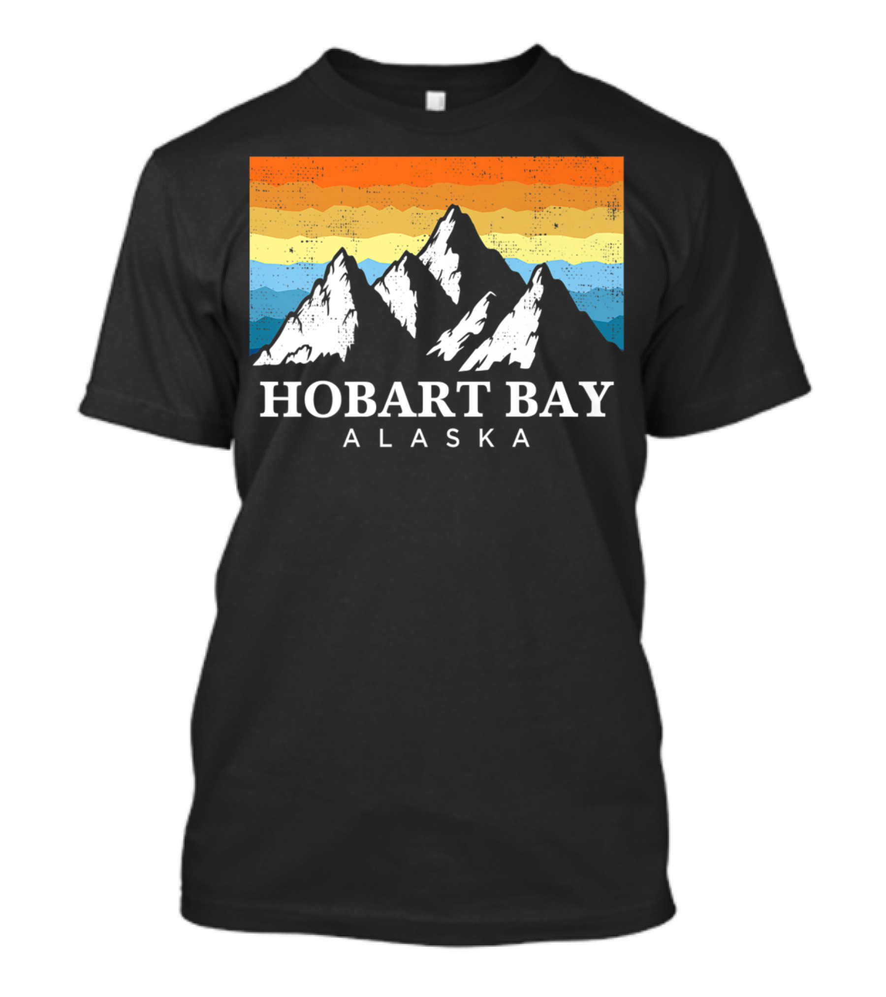 Hobart Bay Alaska Mountain Retro Vintage Landscape T-Shirt