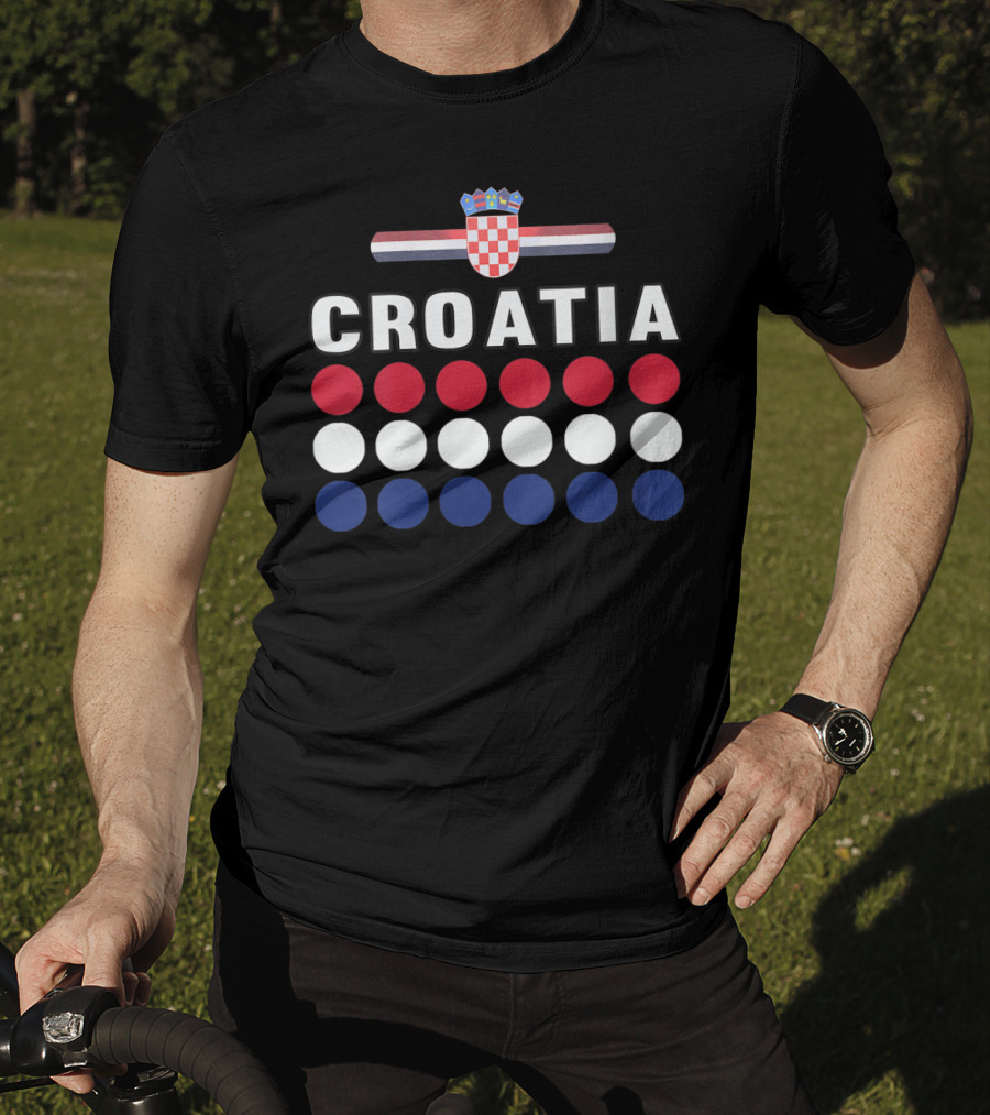 Croatia National Pride Croatian Flag Colors Checkerboard Crest T-Shirt