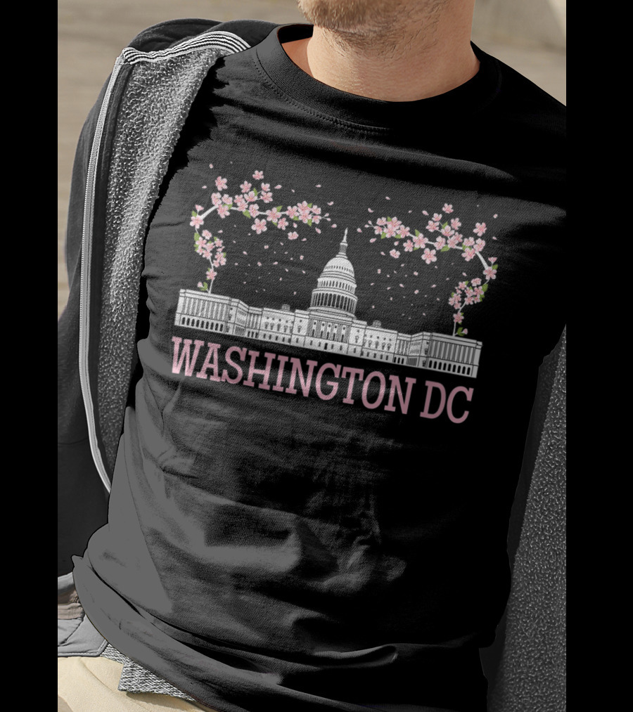 Washington DC Capitol Cherry Blossom Scenic T-Shirt