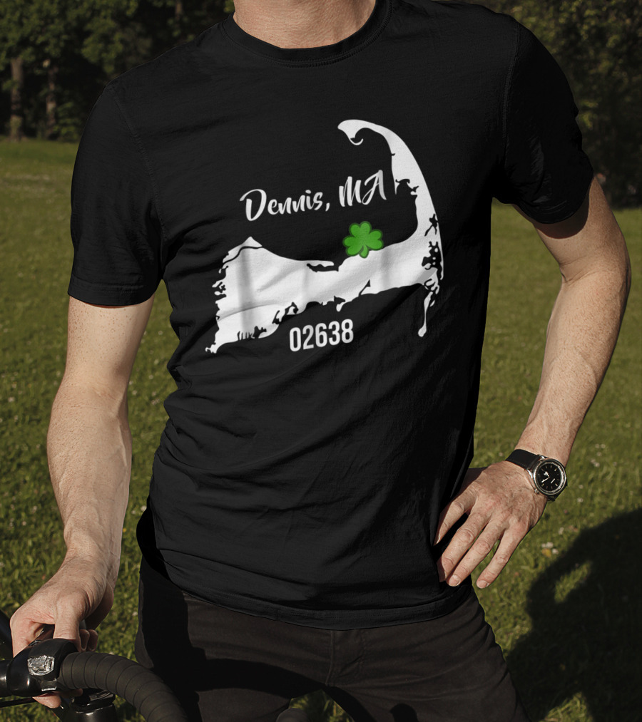 Dennis MA 02638 Cape Cod Shamrock Summer Map T-Shirt