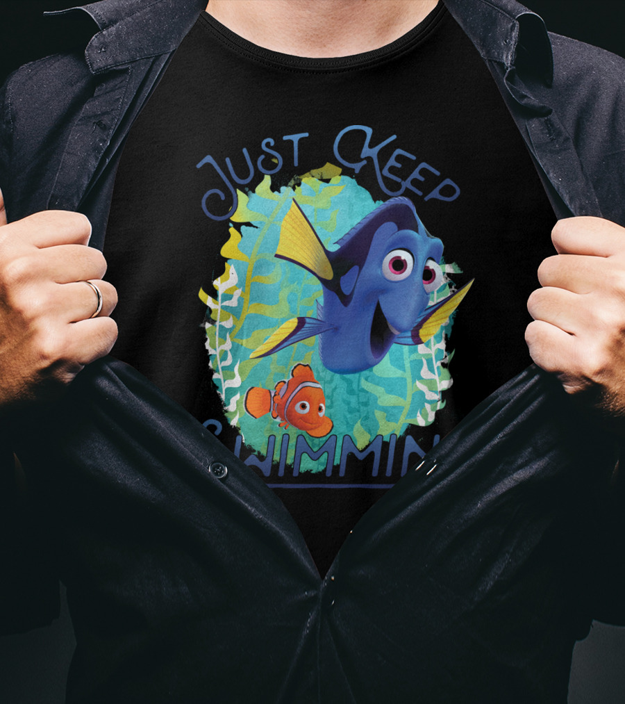 Disney Pixar Finding Dory Just Keep Swimming Dory And Nemo Ocean Adventure T-Shirt