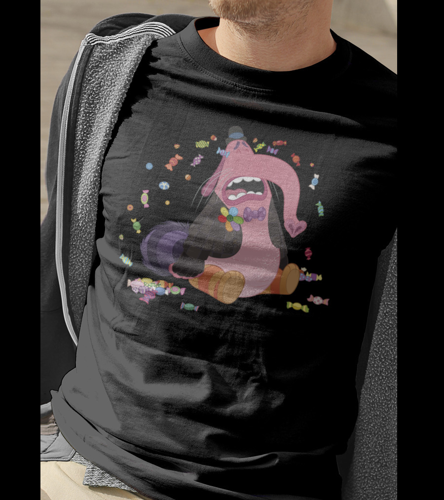 Disney Pixar Inside Out Bing Bong Crying Surrounded By Colorful Candy T-Shirt