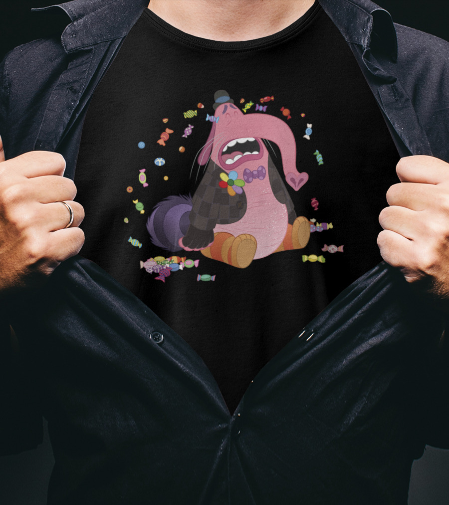 Disney Pixar Inside Out Bing Bong Crying Surrounded By Colorful Candy T-Shirt