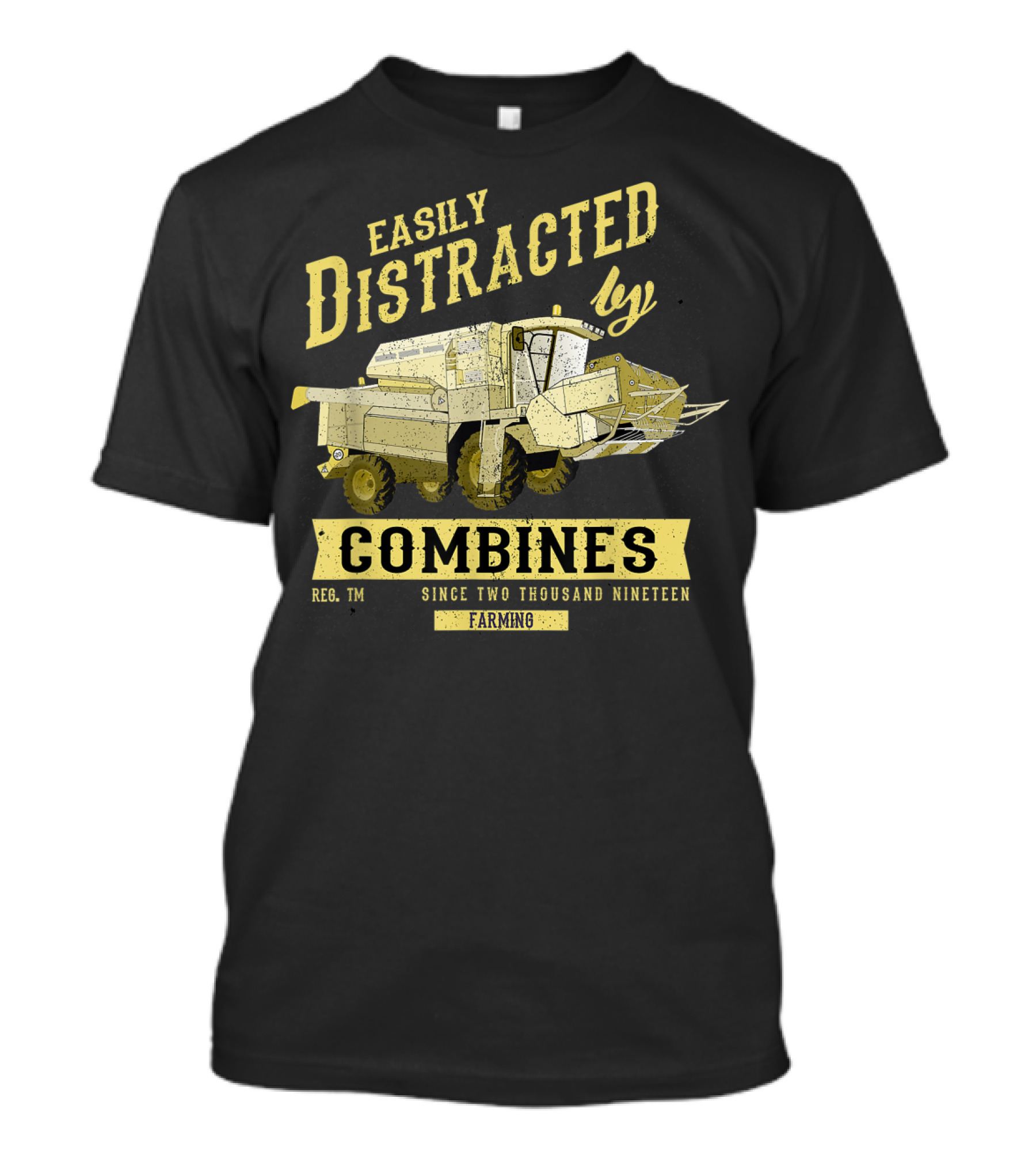 Easily Distracted By Combines Since Two Thousand Nineteen Farming T-Shirt