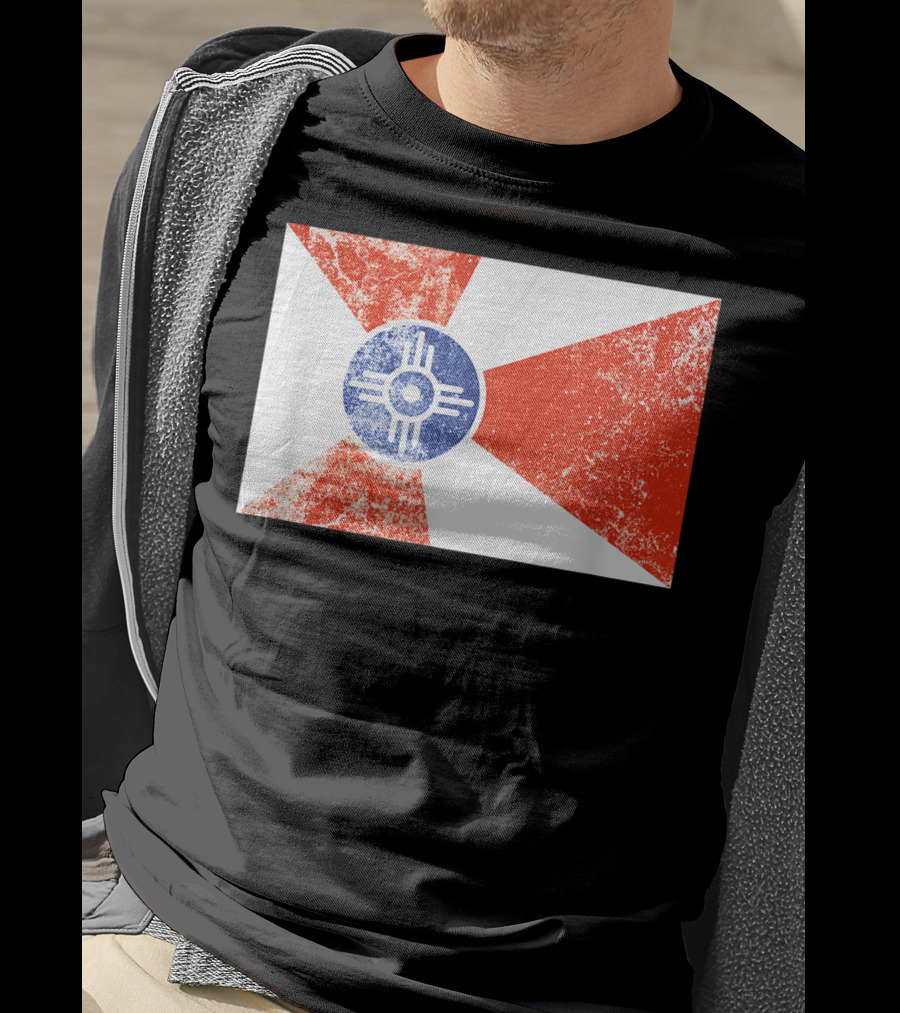 Distressed Vintage Wichita Flag T-Shirt