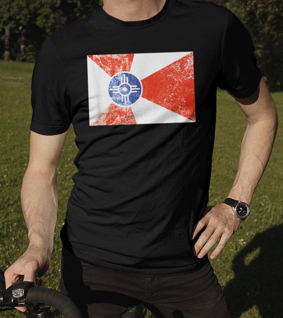 Distressed Vintage Wichita Flag T-Shirt