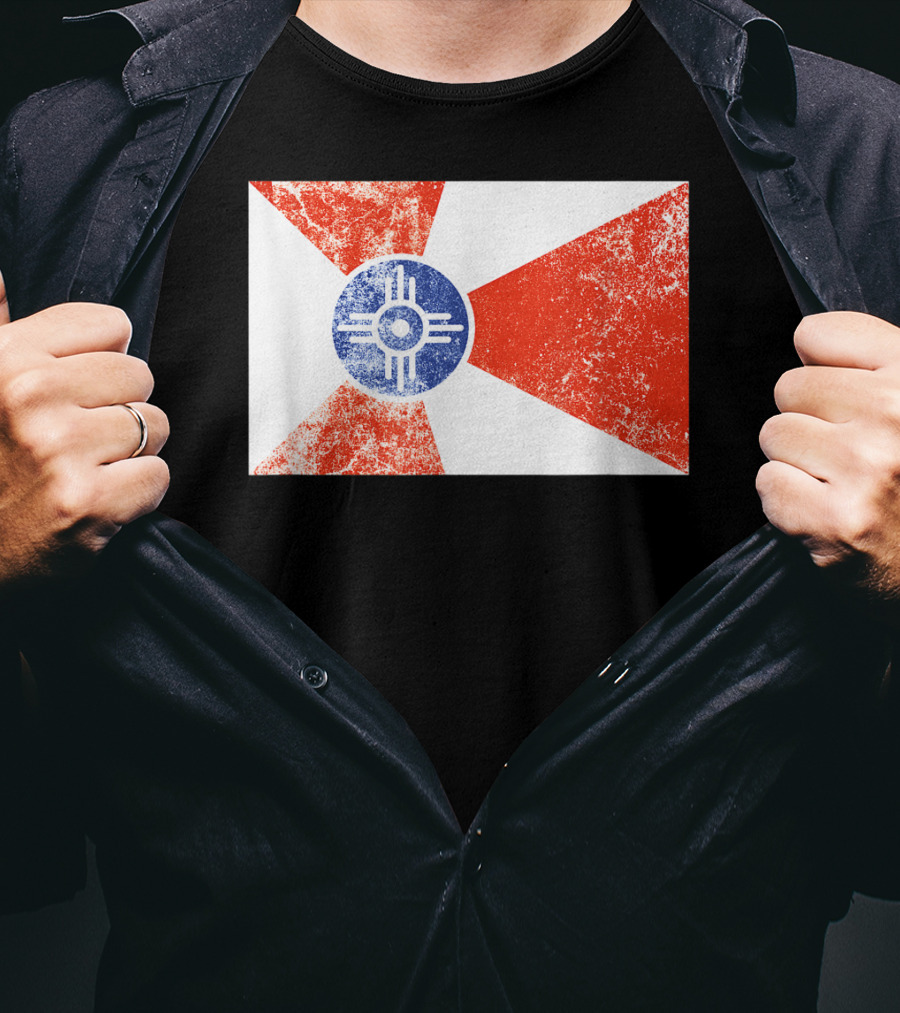 Distressed Vintage Wichita Flag T-Shirt