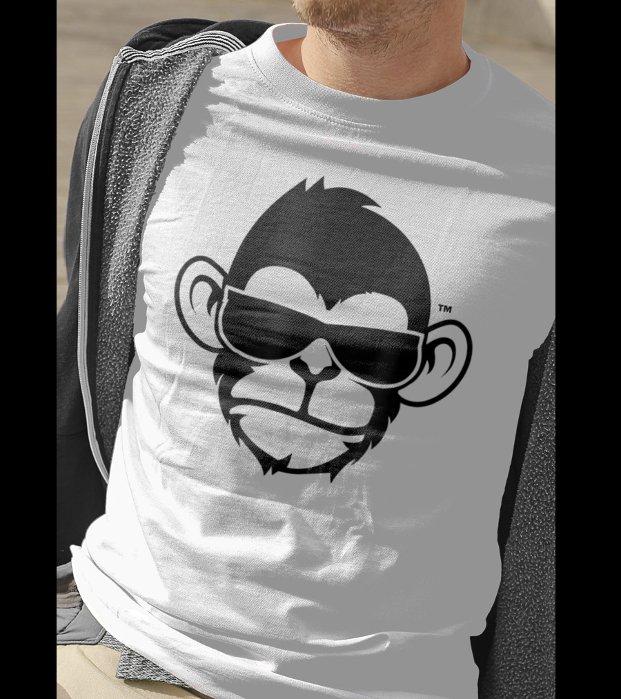 Fuzewear Monkey Face Sunglasses Cool Black T-Shirt