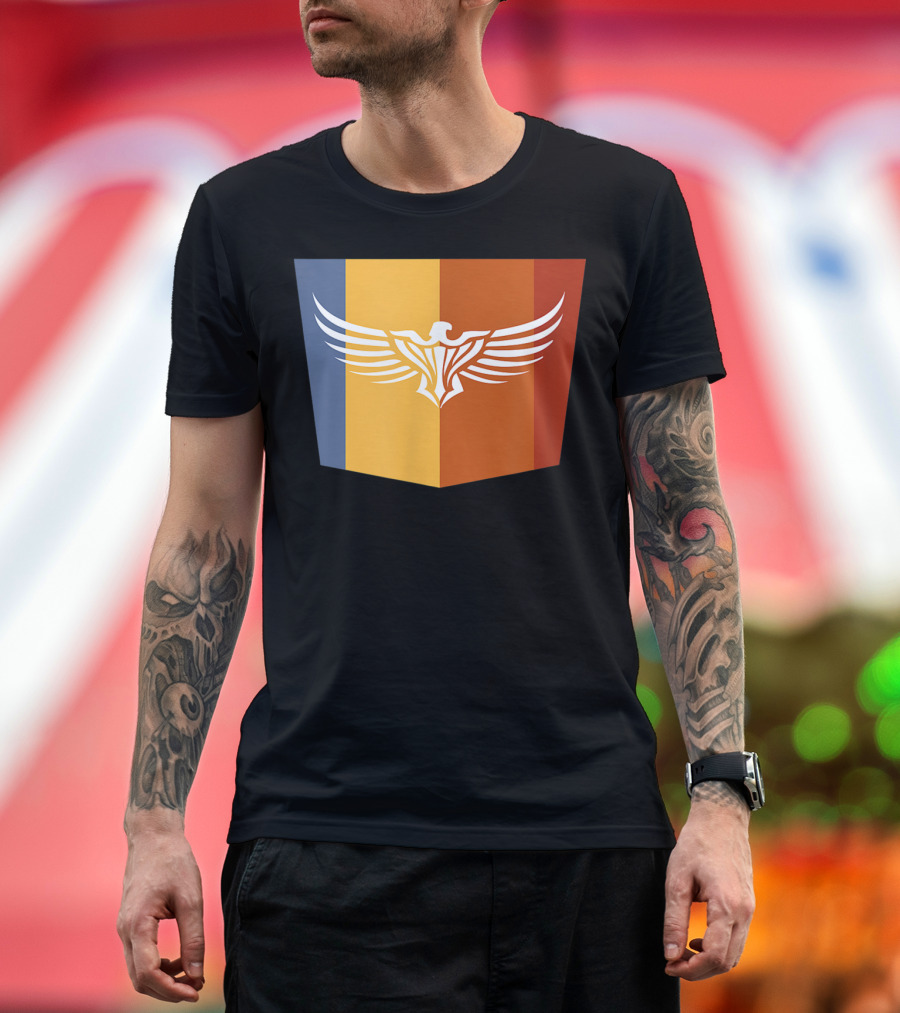 Falcon Great Eagle Winged Emblem With Tricolor Shield T-Shirt