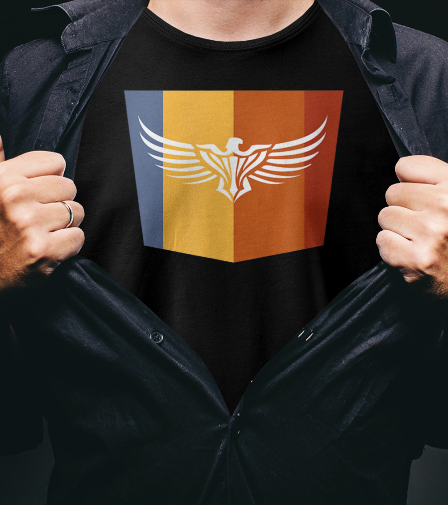 Falcon Great Eagle Winged Emblem With Tricolor Shield T-Shirt